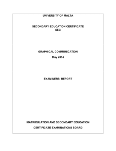 UNIVERSITY OF MALTA SECONDARY EDUCATION CERTIFICATE SEC GRAPHICAL COMMUNICATION