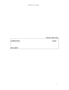 COMPUTING IM 07 SYLLABUS 1