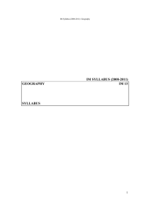 IM SYLLABUS (2008-2011) GEOGRAPHY IM 13