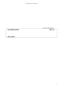 MATHEMATICS          ... SYLLABUS  SEC SYLLABUS (2012)