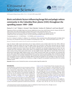 Biotic and abiotic factors inﬂuencing forage ﬁsh and pelagic nekton
