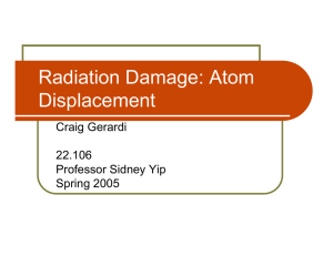 Radiation Damage: Atom Displacement Craig Gerardi 22.106