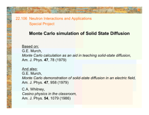 Monte Carlo simulation of Solid State Diffusion