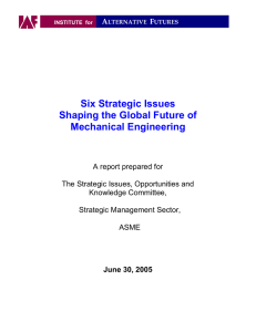 Six Strategic Issues Shaping the Global Future of Mechanical Engineering