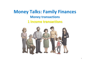 Money Talks: Family Finances 1 Income transactions Money transactions