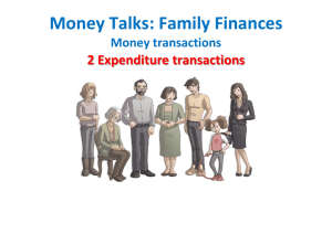 Money Talks: Family Finances 2 Expenditure transactions Money transactions