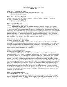 English Department Course Descriptions Summer 2010