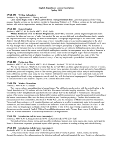 English Department Course Descriptions Spring 2010