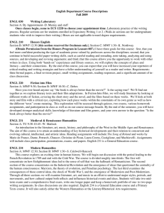 English Department Course Descriptions Fall 2009