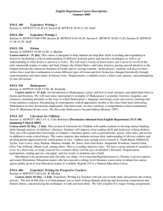 English Department Course Descriptions Summer 2009