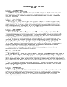 English Department Course Descriptions Fall 2008