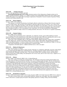 English Department Course Descriptions Fall 2007