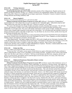 English Department Course Descriptions Spring 2007