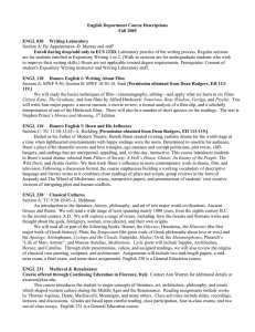 English Department Course Descriptions Fall 2005