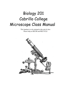 Biology 201 Cabrillo College Microscope Class Manual