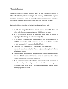 Pursuant to Assembly Concurrent Resolution  No. 3, the Joint... Public School Funding Reform was charged with reviewing and formulating... I.  Executive Summary