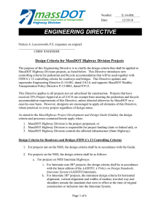 ENGINEERING DIRECTIVE Design Criteria for MassDOT Highway Division Projects