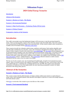 Millennium Project 2020 Global Energy Scenarios