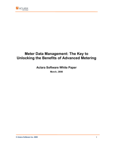 Meter Data Management: The Key to Aclara Software White Paper March, 2008