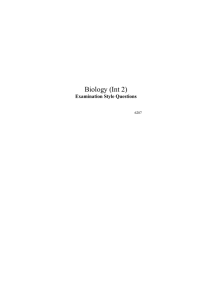 Biology (Int 2) Examination Style Questions 6287