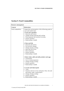 Section 5: Food Commodities