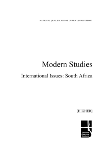 Modern Studies International Issues: South Africa  [HIGHER]