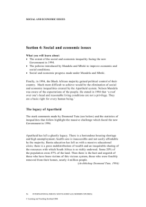 Section 4: Social and economic issues