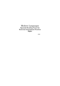 Modern Languages Spanish Reading Texts for External Assessment Practice