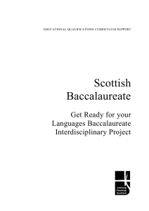 Scottish Baccalaureate Get Ready for your Languages Baccalaureate