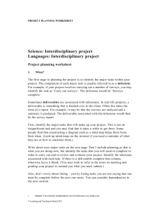 Science: Interdisciplinary project Languages: Interdisciplinary project Project planning worksheet