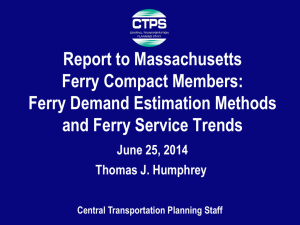 Report to Massachusetts Ferry Compact Members: Ferry Demand Estimation Methods