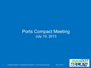 Ports Compact Meeting July 10, 2013 1