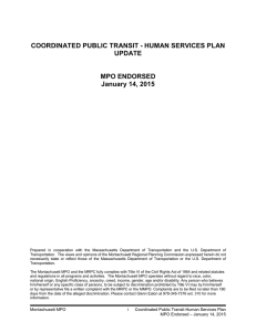COORDINATED PUBLIC TRANSIT - HUMAN SERVICES PLAN UPDATE  MPO ENDORSED