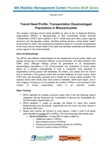Transit Need Profile: Transportation Disadvantaged Populations in Massachusetts