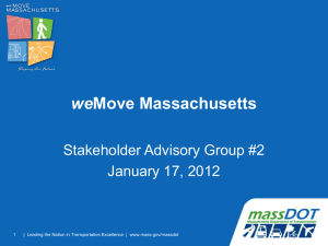 we Stakeholder Advisory Group #2 January 17, 2012 1