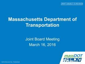 Massachusetts Department of Transportation Joint Board Meeting March 16, 2016