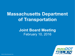 Massachusetts Department of Transportation  Joint Board Meeting