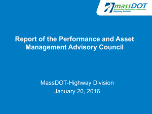 Report of the Performance and Asset Management Advisory Council MassDOT-Highway Division