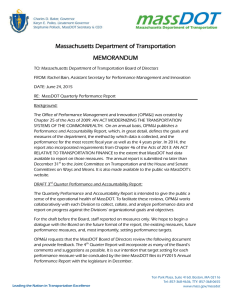 Massachusetts Department of Transportation MEMORANDUM