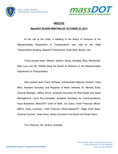 MINUTES MassDOT BOARD MEETING OF OCTOBER 22, 2014