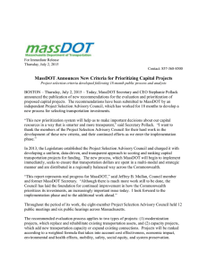 MassDOT Announces New Criteria for Prioritizing Capital Projects