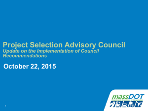 Project Selection Advisory Council  October 22, 2015
