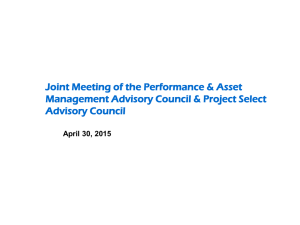 Joint Meeting of the Performance &amp; Asset Advisory Council