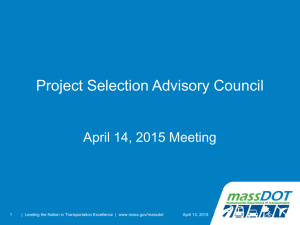 Project Selection Advisory Council  April 14, 2015 Meeting 1