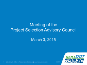 Meeting of the Project Selection Advisory Council March 3, 2015 1