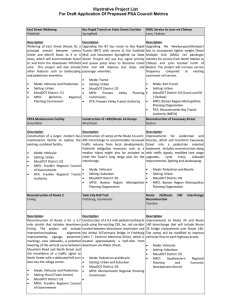 Illustrative Project List For Draft Application Of Proposed PSA Council Metrics