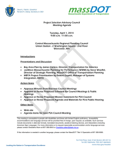 Project Selection Advisory Council Meeting Agenda  Tuesday, April 1, 2014
