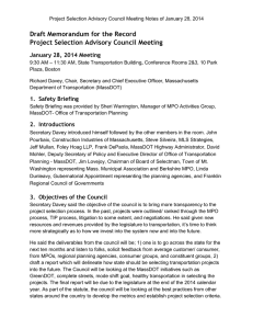 Draft Memorandum for the Record Project Selection Advisory Council Meeting