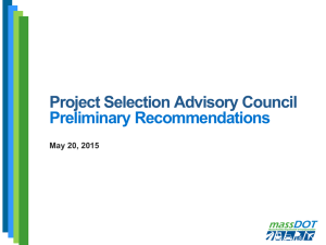 Project Selection Advisory Council Preliminary Recommendations May 20, 2015