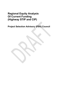 Regional Equity Analysis Of Current Funding (Highway STIP and CIP)